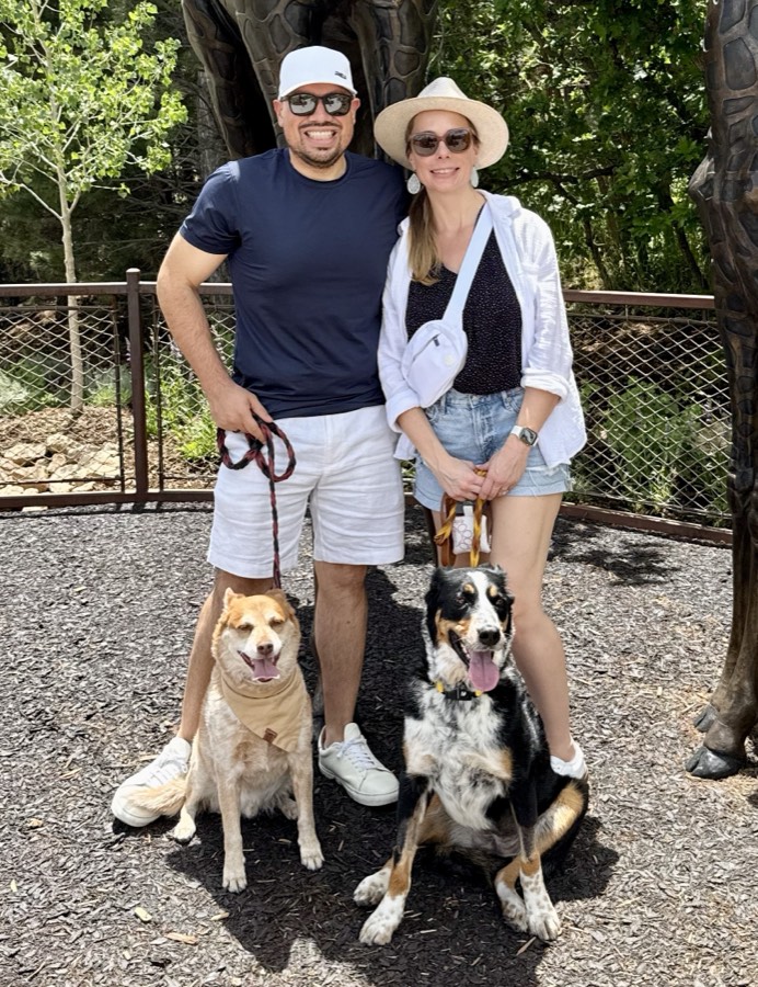 Jesse, Amber, and their two dogs